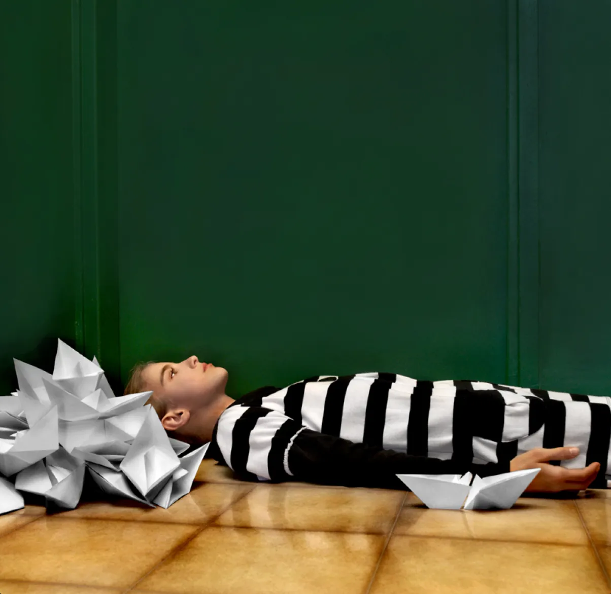 Empty street corner at midday